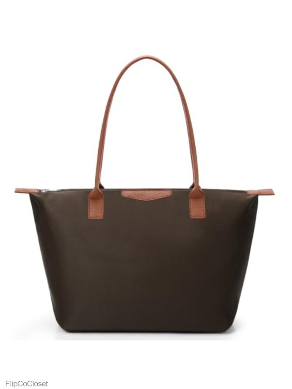 Large Nylon Tote Bag Hobo Shoulder Handbag Leather Handles Zip Work Travel